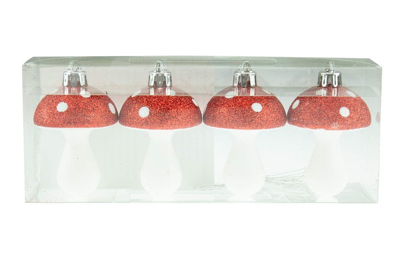 Clever Creations Mushroom Christmas Ornament Set of 4 Pieces, Shatterproof Holiday DÃ©cor for Christmas Trees, Red and White - Image 3